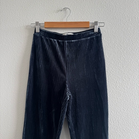 Natural Life Joplin High-Rise Velvet Flare Pants Pull On Blue Boho Fall Winter - Picture 4 of 10